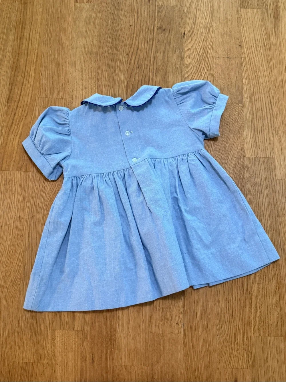 Vintage Carriage Boutique 3 MONTHS Blue Smocked Dress Country Farm